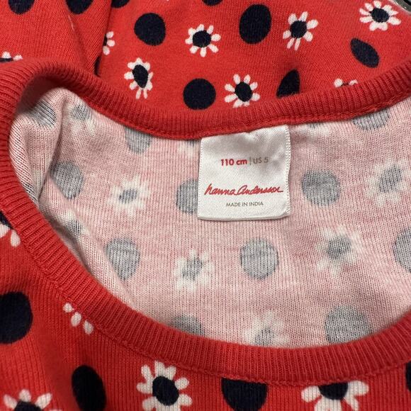 Hanna Andersson Red & Navy Blue Floral Polka Dot Tank Dress - Picture 7 of 7